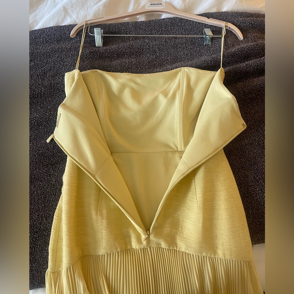 Alexis Strapless Pleated Yellow-Gold Evening Gown - Picture 13 of 13